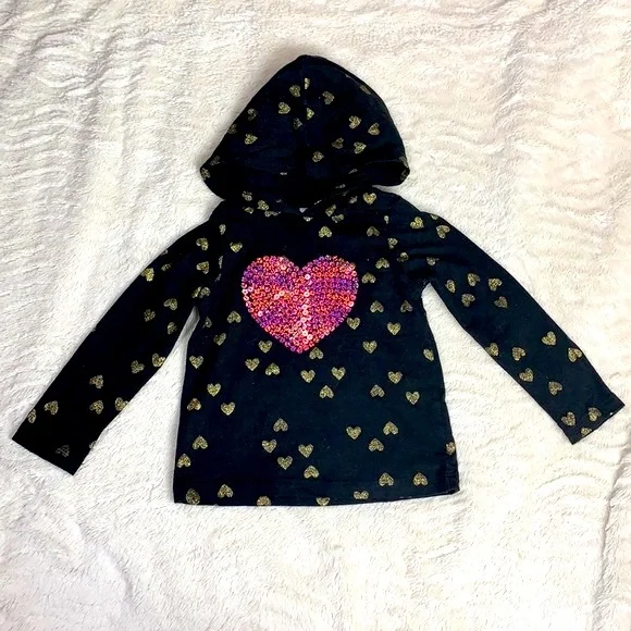 Garaninals Toddler Girls Heart Hoodie 3T